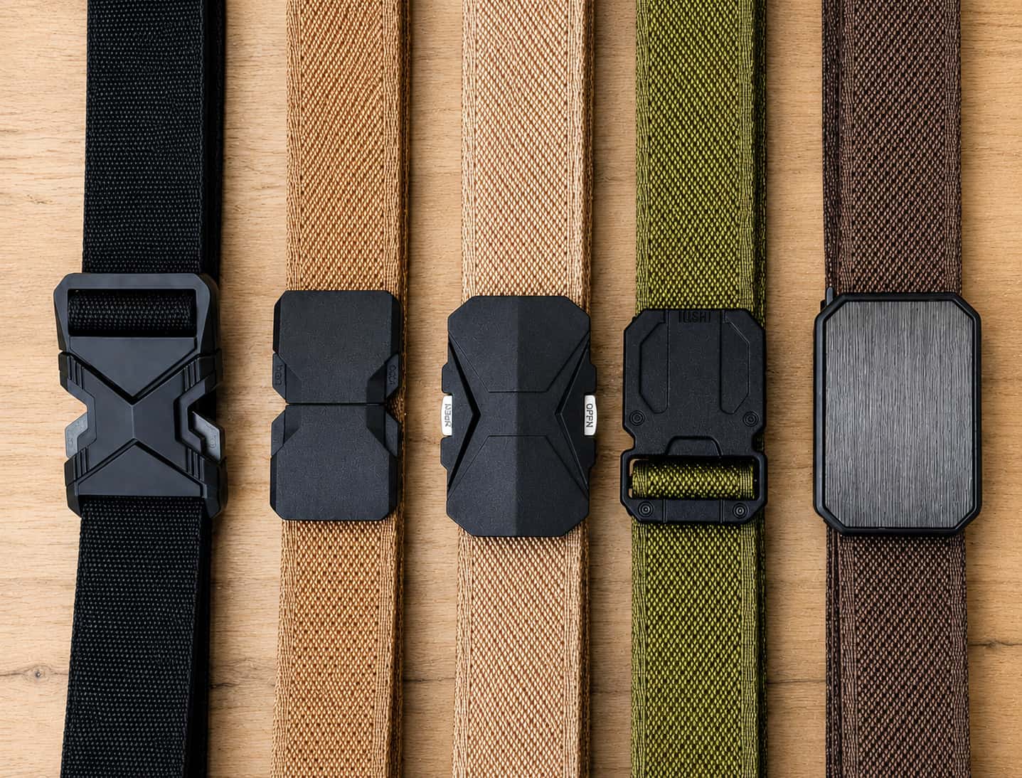 Outdoor nylon belt with nylon canvas front and leather back