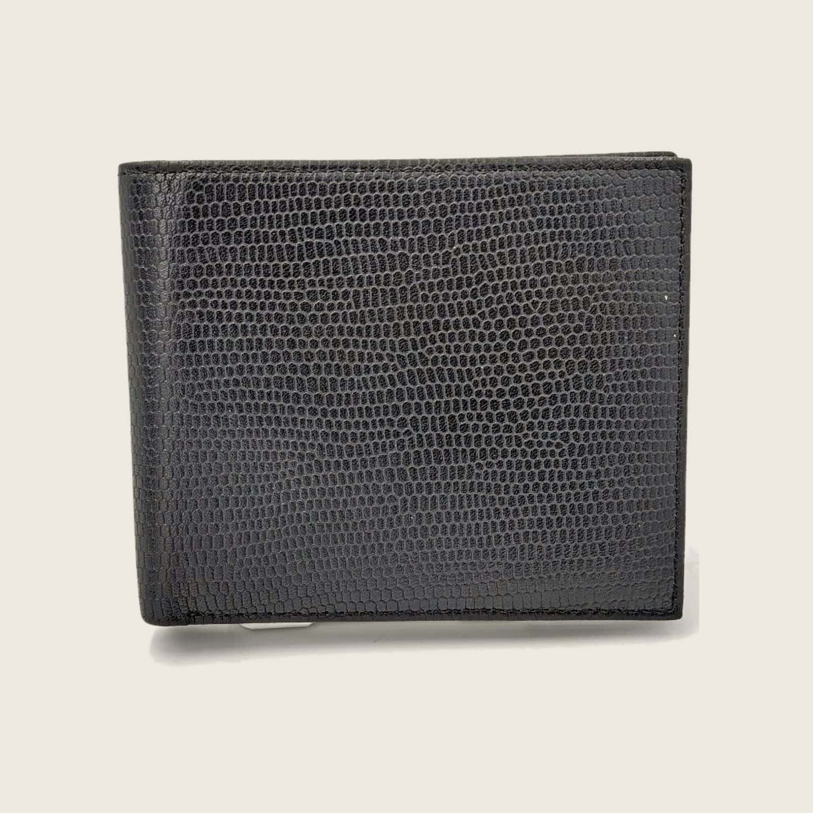 Lizard-print bifold wallet with pull-out ID window